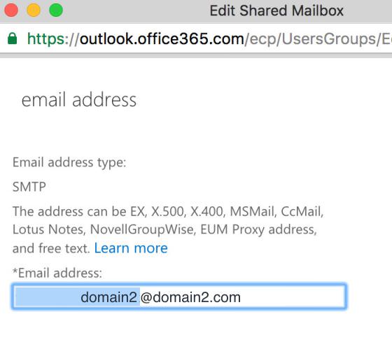 9.4 Update the email address from domain2@domain2.com